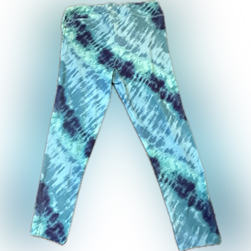 Wide waistband & Super Soft Vibrant Blue Tie-Dye Leggings | S | Like New - Picture 3 of 17